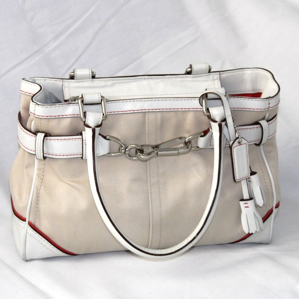 Coach Pre-Owned Two Handles Zip Top Satchel Handbag Model # F10710